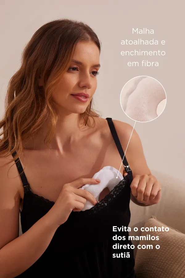 ROSQUINHA ATOALHADA PROTETOR DE SEIOS BRANCO - Imagem 2