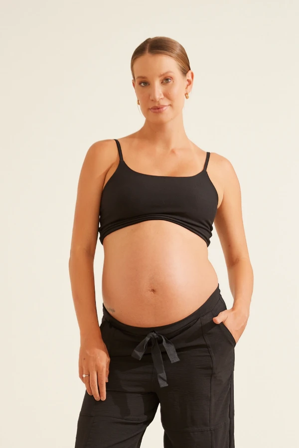 TOP AMAMENTAÇÃO DE ALGODÃO CONFORTO MÁXIMO PRETO - Imagem 1