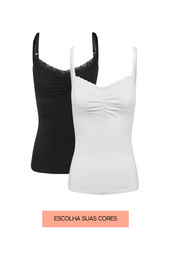 KIT 2 REGATAS AMAMENTAÇÃO 2 EM 1  - Imagem 1