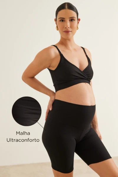 BERMUDA GESTANTE ULTRACONFORTO® PRETO - Imagem 1