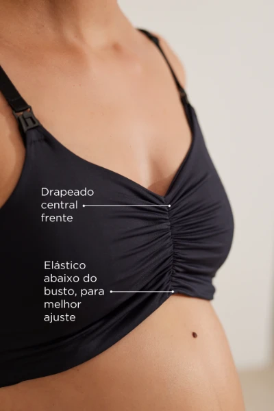 TOP AMAMENTAÇÃO DE POLIAMIDA E FECHO CLICK PRETO - Imagem 2