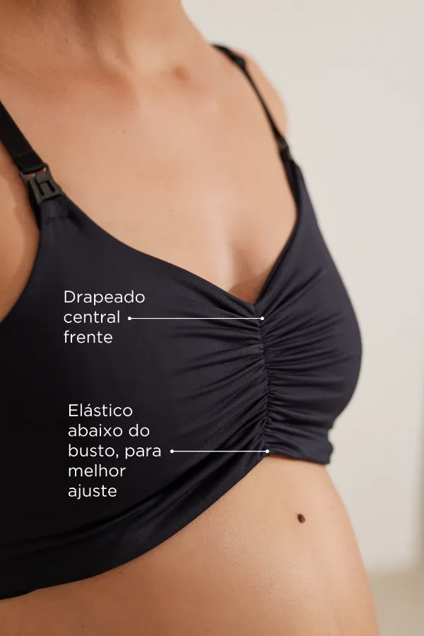 TOP AMAMENTAÇÃO DE POLIAMIDA E FECHO CLICK PRETO - Imagem 2