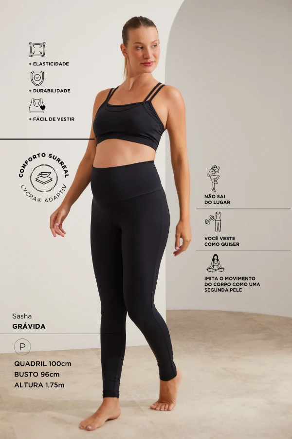 TOP 4 ALÇAS AMAMENTAÇÃO FITNESS COM FIO LYCRA® ADAPTIV PRETO - Imagem 2