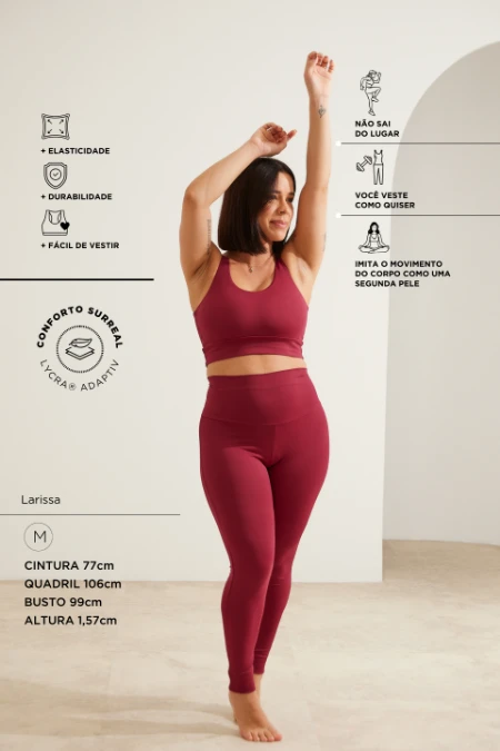 TOP BÁSICO DUPLO COM FIO LYCRA® ADAPTIV VINHO