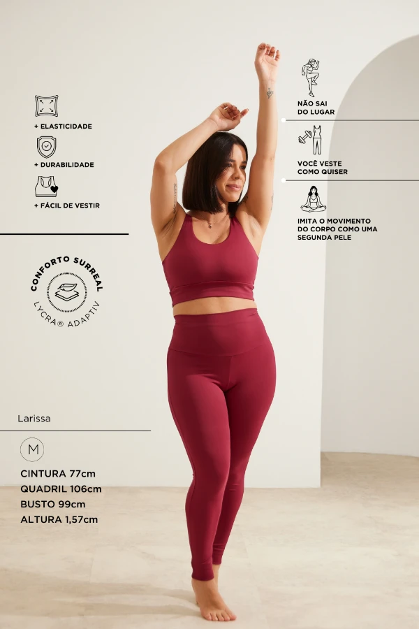 TOP BÁSICO DUPLO COM FIO LYCRA® ADAPTIV VINHO - Imagem 2