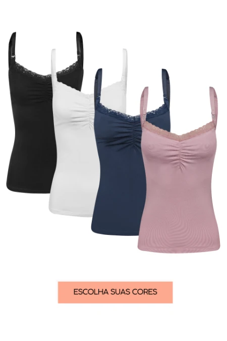 KIT 4 REGATAS AMAMENTAÇÃO 2 EM 1