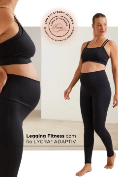 LEGGING FITNESS COM FIO LYCRA® ADAPTIV GESTANTE E PÓS-PARTO