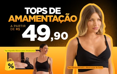 Tops de amamentação a partir de R$49,90