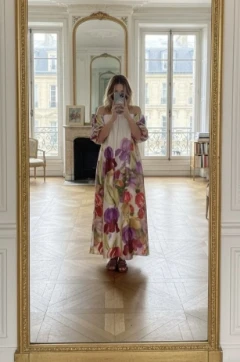 VESTIDO CETIM COREANO ESTAMPADO GESTANTE E AMAMENTAÇÃO
