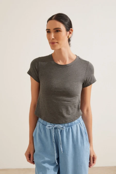 BLUSA AMAMENTAÇÃO PRÁTICA  MESCLA ESCURO
