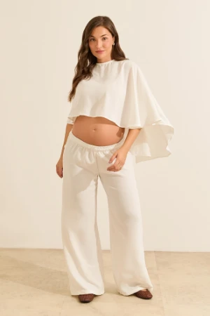 BLUSA CAPA GESTANTE E AMAMENTAÇÃO OFF WHITE - Imagem 1