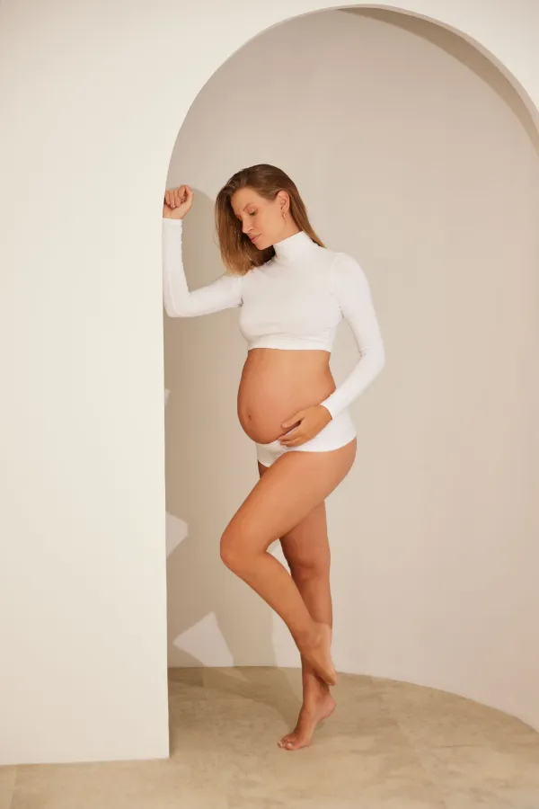 CROPPED GESTANTE MANGA LONGA BRANCO - Imagem 2