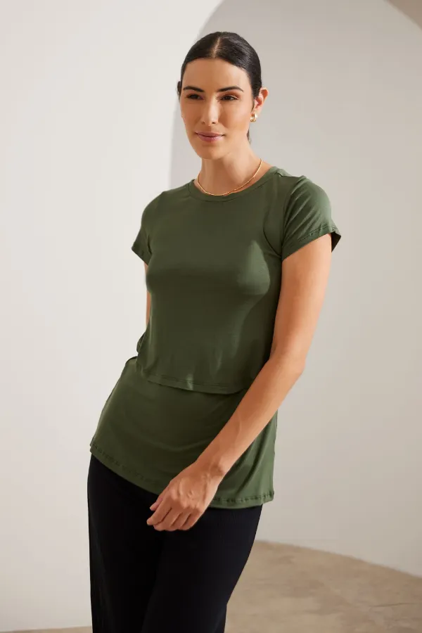 BLUSA AMAMENTAÇÃO PRÁTICA  VERDE MILITAR - Imagem 1