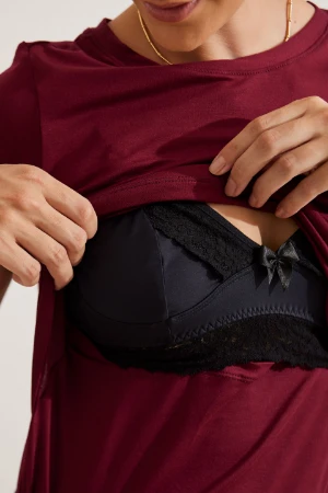 BLUSA AMAMENTAÇÃO PRÁTICA  VINHO - Imagem 2