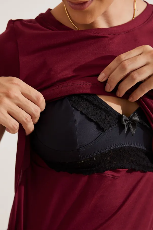 BLUSA AMAMENTAÇÃO PRÁTICA  VINHO - Imagem 2