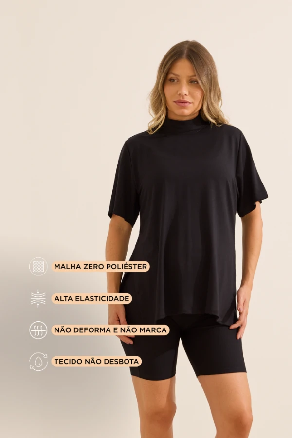 BLUSA ULTRACONFORTO®  ABERTURA LATERAL GESTANTE E AMAMENTAÇÃO PRETO - Imagem 2