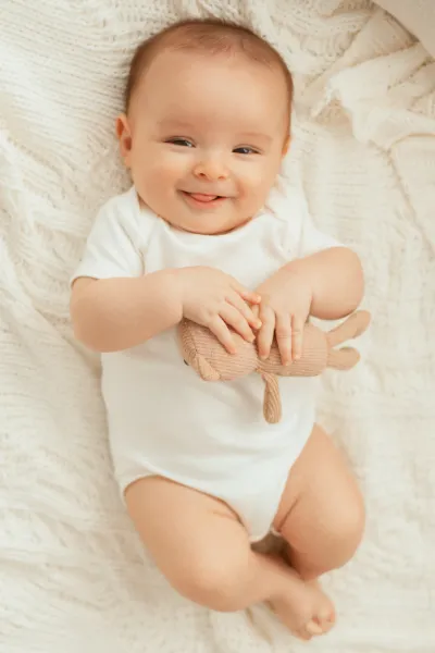 BODY DE BEBÊ ALGODÃO EGÍPCIO MANGA CURTA OFF WHITE - Imagem 2