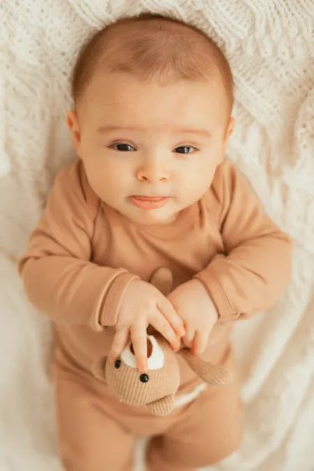 BODY DE BEBÊ ALGODÃO EGÍPCIO MANGA LONGA CARAMELO