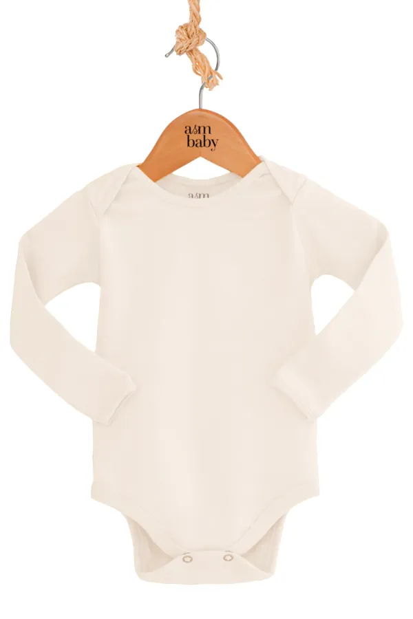 BODY DE BEBÊ ALGODÃO EGÍPCIO MANGA LONGA OFF WHITE - Imagem 2