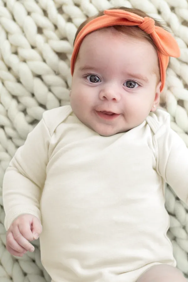 BODY DE BEBÊ ALGODÃO EGÍPCIO MANGA LONGA OFF WHITE - Imagem 1