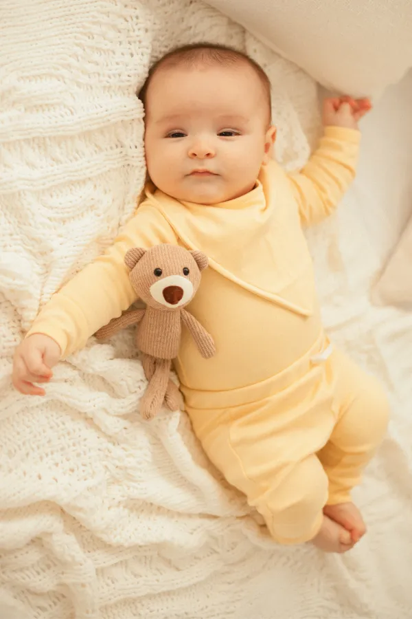 CALÇA DE BEBÊ ALGODÃO EGÍPCIO AMARELO CLARO - Imagem 1