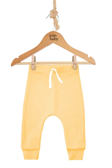 CALÇA DE BEBÊ ALGODÃO EGÍPCIO AMARELO CLARO