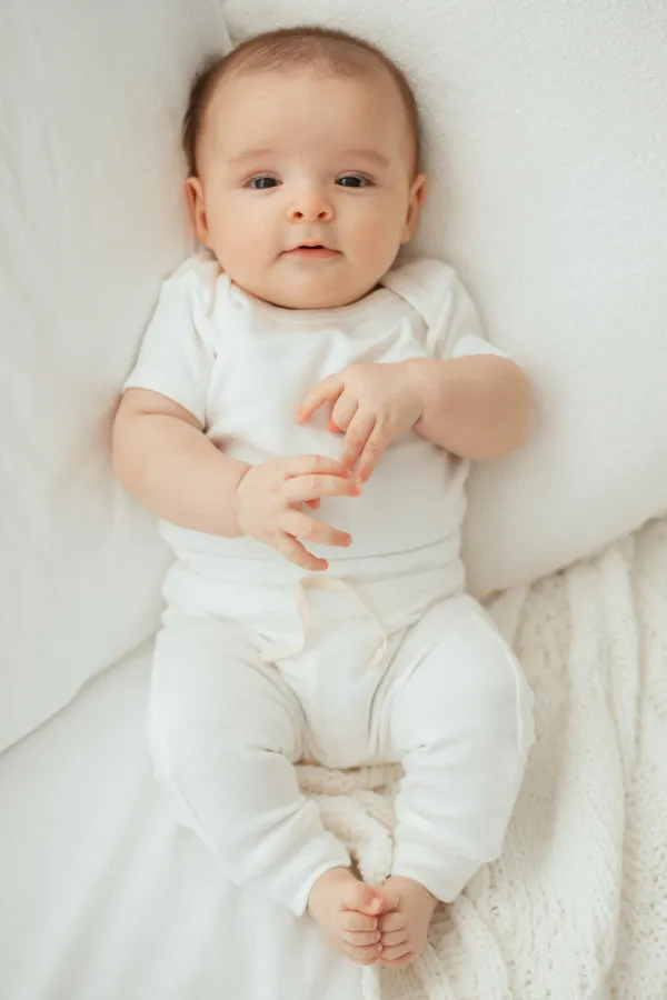 CALÇA DE BEBÊ ALGODÃO EGÍPCIO OFF WHITE - Imagem 1