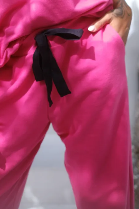 CALÇA GESTANTE MOLETOM COMFY SLIM  PINK