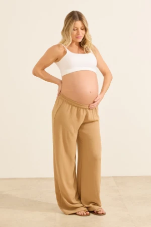 CALÇA COM REGULAGEM GESTANTE E PÓS-PARTO CAQUI - Imagem 1