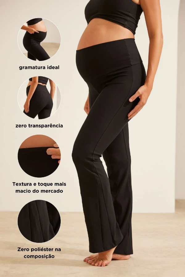CALÇA GESTANTE E PÓS-PARTO ULTRACONFORTO® CLÁSSICA PRETO - Imagem 2
