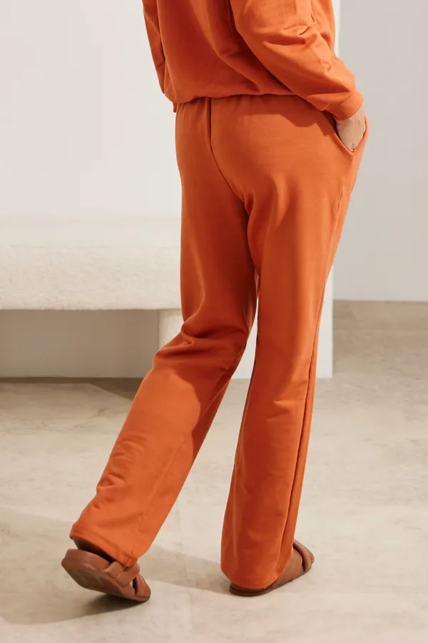 CALÇA GESTANTE MOLETOM COMFY RETA  TERRACOTA - Imagem 2