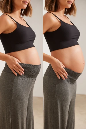 CALÇA GESTANTE RELAX  MESCLA ESCURO - Imagem 2