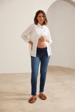 CALÇA JEANS SKINNY CÓS AJUSTÁVEL GESTANTE E PÓS-PARTO