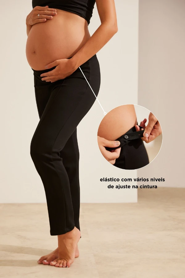 CALÇA REGULÁVEL MODAL TOUCH GESTANTE E PÓS-PARTO PRETO - Imagem 2