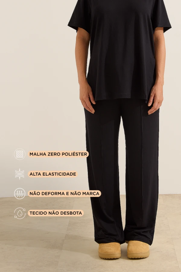 CALÇA ULTRACONFORTO® RETA COM FRISO PRETO - Imagem 2