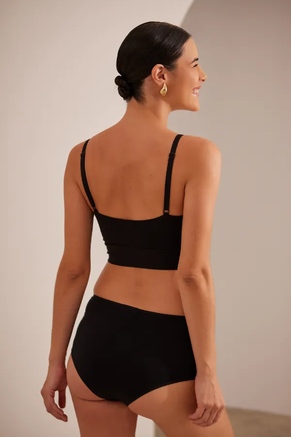 CALCINHA BÁSICA DE ALGODÃO PÓS-PARTO  PRETO - Imagem 2