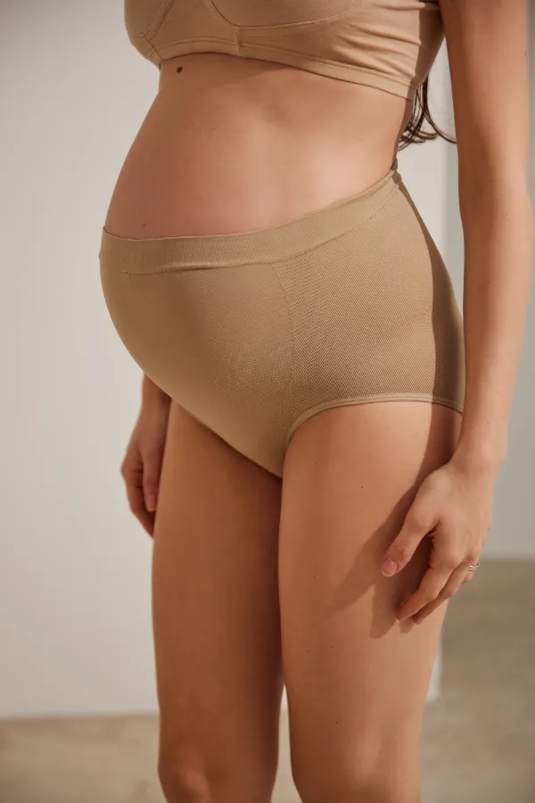 CALCINHA GESTANTE SEM COSTURA CHOCOLATE - Imagem 1