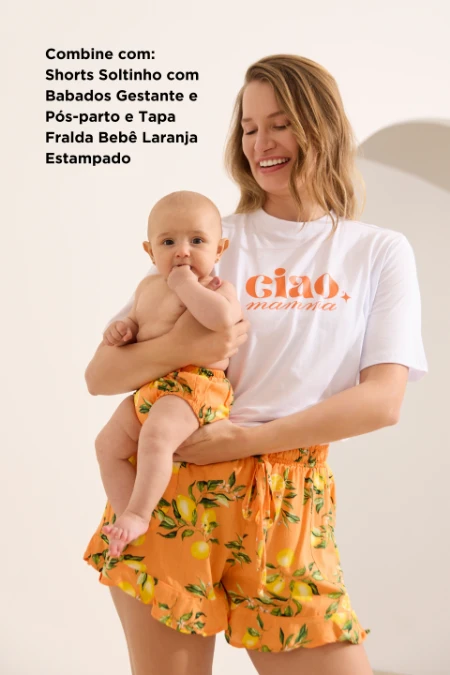 CAMISETA CLÁSSICA ESTAMPA CIAO MAMMA BRANCO