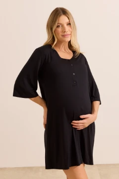 CAMISOLA GESTANTE E AMAMENTAÇÃO MANGA CURTA COM RENDA