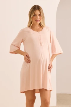 CAMISOLA GESTANTE E AMAMENTAÇÃO MANGA CURTA COM RENDA