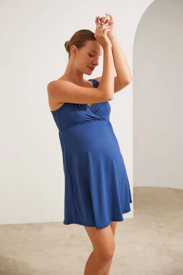 CAMISOLA MALHA NUVEM GESTANTE E AMAMENTAÇÃO MARINHO - Imagem 2