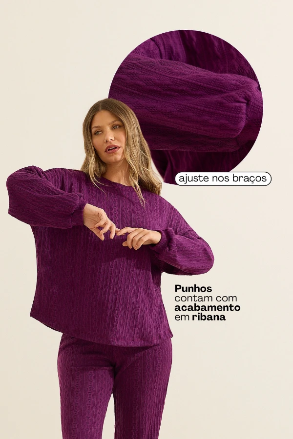 CONJUNTO BLUSA E CALÇA TRICOT CABERNET - Imagem 2