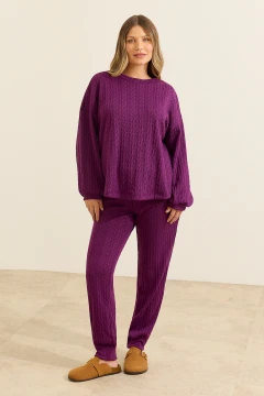 CONJUNTO GESTANTE A AMAMENTAÇÃO BLUSA E CALÇA TRICÔ