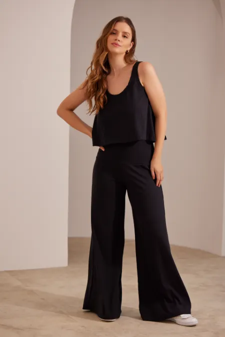 CONJUNTO CALÇA E REGATA SUPER CONFORTÁVEL GESTANTE PÓS-PARTO PRETO