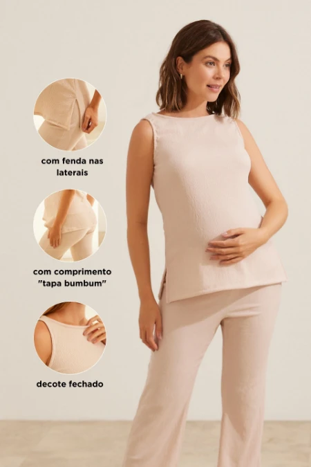 CONJUNTO CARA DE RICA COM FENDA GESTANTE E PÓS-PARTO NATURAL