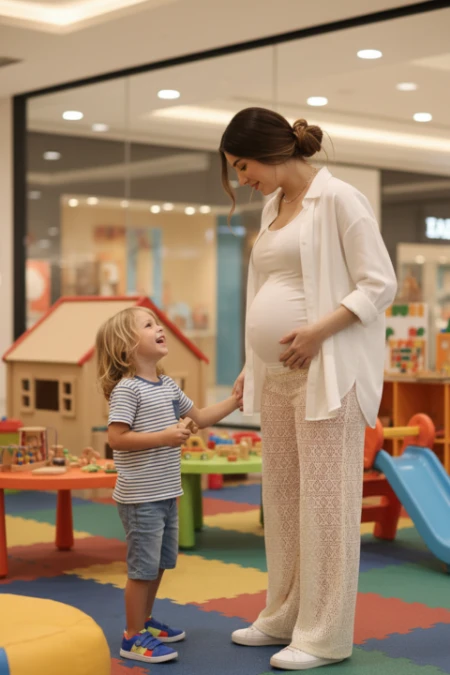 CONJUNTO GESTANTE E AMAMENTAÇÃO CALÇA AJUSTÁVEL E CAMISA DE RENDA NATURAL