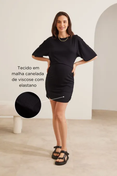 CONJUNTO GESTANTE E AMAMENTAÇÃO QUE PARECE VESTIDO PRETO