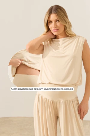 CONJUNTO QUE PARECE MACACÃO GESTANTE E AMAMENTAÇÃO PEROLA - Imagem 2