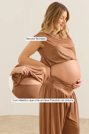 CONJUNTO QUE PARECE MACACÃO GESTANTE E AMAMENTAÇÃO AVELA - Imagem 2