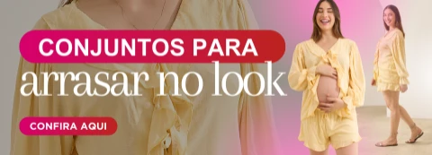 Conjuntos que acompanham sua maternidade com charme e conforto